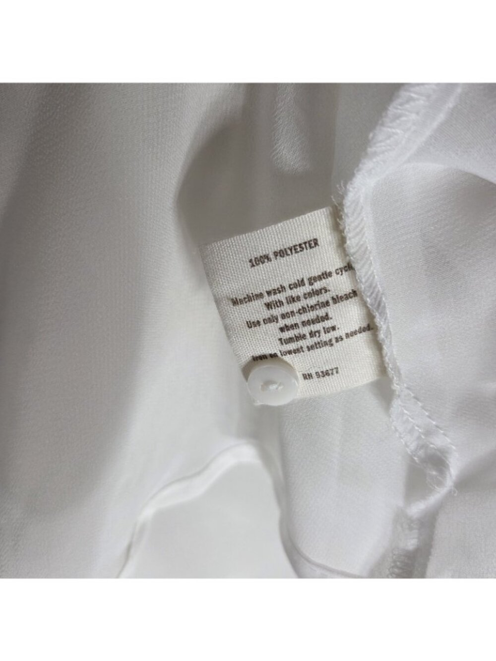 Decree White Sleeveless Sheer Button Front Top Womens Size M Collared Pockets - Picture 10 of 10